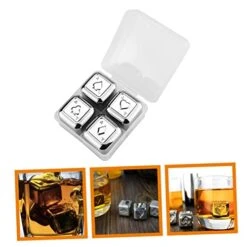16 Pcs Steel Pattern Whiskey Beer Reusable Cubes Ice Stainless Chilling Wine Poker Rocks Stones For Soda Red Beverage -KitchenAid Shop 41SJD4bvPCL
