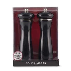 Cole & Mason Precision Sherwood Black Gloss Salt And Pepper Mill Gift Set, Wood, 20 Cm -KitchenAid Shop 41SLRhA36ML