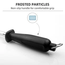 IHUUU Carbon Steel Black Knife Sharpening Steel With Hanging Holes,10 Inch -KitchenAid Shop 41SMXjJ7ZpL