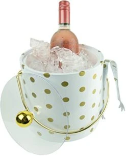 Hand Made In USA White & Gold Double Walled 3-Quart Insulated Ice Bucket With Ice Tongs (Polka Dot Collection) 16 Hand Made In USA White & Gold Double Walled 3-Quart Insulated Ice Bucket With Ice Tongs (Polka Dot Collection) -KitchenAid Shop 41SOUtjXndL