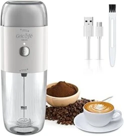 Electric Milk Frother With Coffee Grinder, 2 In 1 Rechargeable Electric Blade Grinders For Coffee Beans/Spices, Foam Maker Whisk Mixer Mini Blender Foamer For Espresso, Cappuccino, Latte -KitchenAid Shop 41SOcIvldL. AC