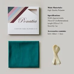 ONATIA 11Ft Teal Blue Chiffon Table Runner 29 X 130 Inches For Romantic Wedding Party Bridal Shower Decorations -KitchenAid Shop 41SQg5zTlUL