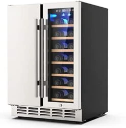 Wine And Beverage Refrigerator, 24 Inch Dual Zone Wine Fridge With Safety Locks, Under Counter Wine Cooler Beer Fridge Built-In Or Freestanding, Holds 20 Bottles And 57 Cans (Glass Door & Foam Door) -KitchenAid Shop 41SSNiU3eL. AC