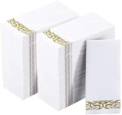 200 Pack Disposable Guest Towels Soft And Absorbent Linen-Feel Paper Hand Towels Decorative Bathroom Hand Napkins For Kitchen,Parties,Weddings,Dinners,White -KitchenAid Shop 41STe9 tAQL. AC