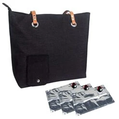 Wine Purse With Hidden Spout, Wine Tote Bag For Women Large Wine Spout Purse With 3x Wine Bladder Bag(Black)