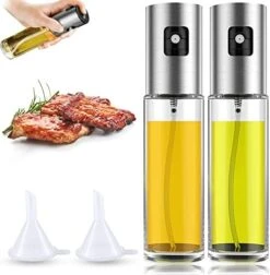 Il Sprayer Dispenser, 100ml Oil Dispenser 2Pcs Stainless Steel & Transparent Glass Bottle Vinegar Sprayer For Kitchen, Cooking, Salad, Bread Baking, BBQ -KitchenAid Shop 41SbXNuwnRL. AC
