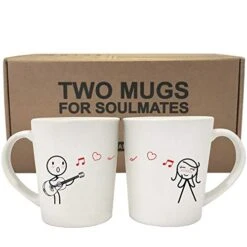 Love Me Tender Couple Coffee Mugs-Girlfriend Gifts Wife Gifts For Birthday Anniversary Valentines Day His Hers Gifts For Couples Guitar Lover Gifts Music Lover Mug For Husband Boyfriend