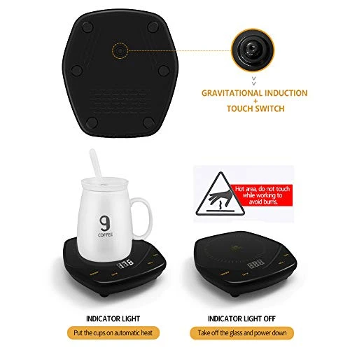 Ug Warmer, 25W Quickly Heating Coffee Warmer With Temperature 131°F/149°F/167°F Cup Warmer For Office Desk 4 Hours Auto Off For Cocoa Tea Water Milk Beverage(Gravity & Touch Switch) 5 Ug Warmer, 25W Quickly Heating Coffee Warmer With Temperature 131°F/149°F/167°F Cup Warmer For Office Desk 4 Hours Auto Off For Cocoa Tea Water Milk Beverage(Gravity & Touch Switch) - Image 3