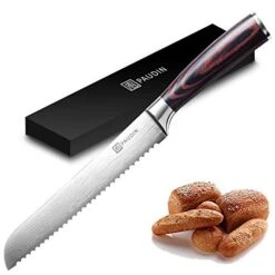 Bread Knife 8 Inch, Ultra Sharp Serrated Knife, Bread Knife For Homemade Bread, German High Carbon Stainless Steel Professional Grade Serrated Bread Knife, With Ergonomic Handle And Gift Box