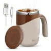Magnetic Stirring Coffee Mug: 380 Ml Brown Rechargeable Stainless Steel Automatic Magnetic Stirring Cup, Portable Self Stirring Mug For Hot Chocolate, Tea, Milk, Home, Office, School, Kitchen -KitchenAid Shop 41T8YPucRoL