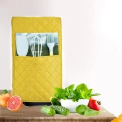 Blender Cover, Small Appliance Cover With Pockets And Top Handle, Food Processor Dust Cover(Yellow) -KitchenAid Shop 41TI3W6pvyL