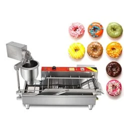 Commercial Automatic 2 Rows Donut Maker Machine, 7L Hopper Electric Frying Donuts Maker With 3 Sizes Moulds, 110V Doughnut Making Machine With Intelligent Control Panel (1200PCS/H)