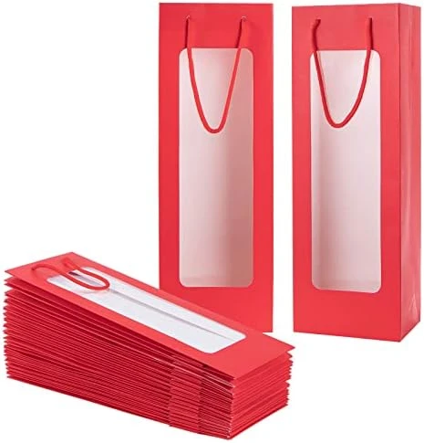 Wine Gift Bag With Window 20 Pack 4.92"x3.35"x 14.2" Wine Bags For Wine Bottles Halloween Birthday Housewarming Dinner Party Business-Black 11 Wine Gift Bag With Window 20 Pack 4.92"x3.35"x 14.2" Wine Bags For Wine Bottles Halloween Birthday Housewarming Dinner Party Business-Black - Image 9