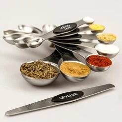 Measuring Spoons 18/8 Stainless Steel Measuring Spoons Set Of 7 Piece With 1 Leveler Dry And Liquid Ingredients (Dual Sided) -KitchenAid Shop 41TLTDXTa8L
