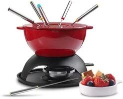 Artestia 11-Piece Cast Iron Fondue Set With Adjustable Burner 6 Colored Forks, 5-Cup Red Cheese Fondue Pot, Perfect For Chocolate, Caramel, Meat, 4-6 Person 18 Artestia 11-Piece Cast Iron Fondue Set With Adjustable Burner 6 Colored Forks, 5-Cup Red Cheese Fondue Pot, Perfect For Chocolate, Caramel, Meat, 4-6 Person -KitchenAid Shop 41TQ8y0dhkL. AC