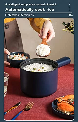 Electric Hot Pot, 1.8L Non-Stick Coating Multi-Function Rice Cooker, Suitable For Home, Dormitory And Office Use, Steak, Noodles, Soup, Ramen(Jade Green2) 5 Electric Hot Pot, 1.8L Non-Stick Coating Multi-Function Rice Cooker, Suitable For Home, Dormitory And Office Use, Steak, Noodles, Soup, Ramen(Jade Green2) - Image 3