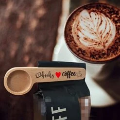 Funny Coffee Scoop, Gift For Coffee Lover, Women, Her, Coffee Connoisseur, Coffee Bag Clip, Personalized Coffee Spoon, Coffee Decor, Wooden Coffee Scoop, Measure Spoon, Coffee Gift, Book And Coffee -KitchenAid Shop 41TXUH3m8wL