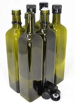 Olive Oil Bottles With Cap & Pourer Fitment, Green, 750ml - Pack Of 6 -KitchenAid Shop 41TXk2KKylL. AC