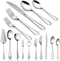 Ilverware Set,MASSUGAR 20-Piece Silverware Flatware Cutlery Set, Stainless Steel Utensils Service For 4, Include Knife/Fork/Spoon, Mirror Polished (Silver) 19 Ilverware Set,MASSUGAR 20-Piece Silverware Flatware Cutlery Set, Stainless Steel Utensils Service For 4, Include Knife/Fork/Spoon, Mirror Polished (Silver) -KitchenAid Shop 41TYgaX0OaL. AC