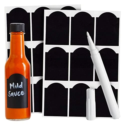 14-Pack Glass Hot Sauce Bottles With Caps, Glass Sauce Bottles With Shrink Wrap Capsule And Funnel, With 18 Chalkboard Labels, 14 Dripper Inserts, Dishwasher-Safe (5 Oz) 7 14-Pack Glass Hot Sauce Bottles With Caps, Glass Sauce Bottles With Shrink Wrap Capsule And Funnel, With 18 Chalkboard Labels, 14 Dripper Inserts, Dishwasher-Safe (5 Oz) - Image 5