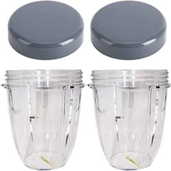 Blender Cups Replacement For Nutribullet Blender 18OZ Cup With Lid, Compatible With Nutribullet 600W 900W Blender Juicer (2Pack)