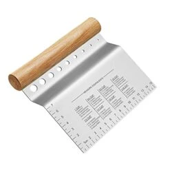 ยฎ Dough Bench Scraper/Cutter/Chopper Stainless Steel Blade With Herb Stripper,Multipurpose Kitchen Pastry Tool With Scale Ruler - Leaf Remover - 1 Pack