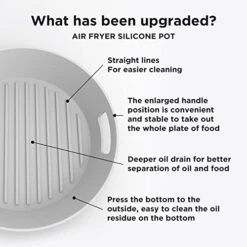 2 Pcs Silicone Air Fryer Liners-Reusable Heat Resistant Food Safe Silicone Bowl/Pot For Air Fryer And Microwave (GREY+GREY- 8inch) -KitchenAid Shop 41Tz55kckBL