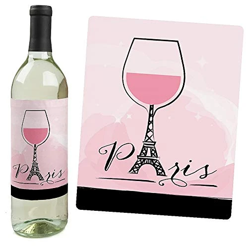 Paris, Ooh La La - Paris Themed Baby Shower Or Birthday Party Decorations For Women And Men - Wine Bottle Label Stickers - Set Of 4 4 Paris, Ooh La La - Paris Themed Baby Shower Or Birthday Party Decorations For Women And Men - Wine Bottle Label Stickers - Set Of 4 - Image 2