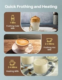 Milk Frother,Electric Foam Maker Stainless Steel Milk Steamer With Hot&Cold Milk Functionality Automatic Foam Electric Milk Warmer Silent Operation For Coffee, Latte, Hot Chocolates, Cappuccino -KitchenAid Shop 41U45XEGvRL