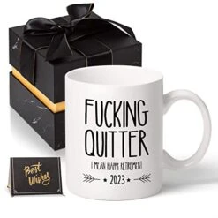 Funny Retirement Gifts For Men Women-Quitter I Mean Happy Retirement Coffee Mugs 2023, Unique Retired Mugs Gift Ideas For Coworkers Office & Family