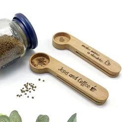 4 Pieces Wooden Coffee Scoop And Bag Clip- Coffee Is Life - 1 Tablespoon Solid Beech Wood Measuring Scoop- Suitable For Coffee Beans And Loose Tea, Coffee Lovers Gifts. Friend Gift. -KitchenAid Shop 41UHNbdqOUL