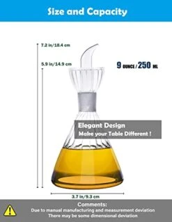 9 Oz/250 Ml Glass All-Purpose Cruet, Glass Oil Decanter And Cruet For Kitchen And BBQ Oil Dispenser Bottle For Kitchen Cooking Oil Dispenser Oil Bottle -KitchenAid Shop 41UMMXXJ5gL