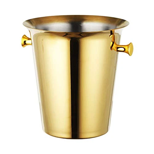 Champagne Bucket With Carry Handles Gold Plated Stainless Steel Ice Bucket For Parties 5 Champagne Bucket With Carry Handles Gold Plated Stainless Steel Ice Bucket For Parties - Image 3