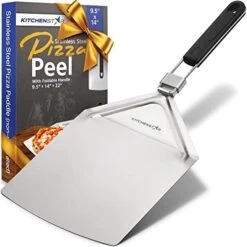 Stainless Steel Pizza Peel With Folding Handle (13 X 16.5 Inches) For Oven Pizza Turning, Placement And Retrieving - Professional Baking Tools Series 17 Stainless Steel Pizza Peel With Folding Handle (13 X 16.5 Inches) For Oven Pizza Turning, Placement And Retrieving - Professional Baking Tools Series -KitchenAid Shop 41UT7VSEL. AC