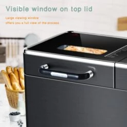 2LB Bread Machine, Black Stainless Steel Bread Maker With Nonstick Pan, Full Touch Panel Tempered Glass, Reserve& Keep Warm Set And Recipes,18-in-1. -KitchenAid Shop 41UVwQgLn9L