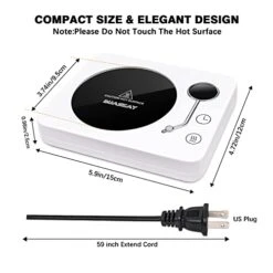 Coffee Warmer For Desk, Constant Coffee Mug Warmer, Auto Off 6 Modes Timer Smart Coffee Cup Warmer, 3 Temperature Control Mug Warmer, Warming Plate With Gravity Sensor For Candle Wax Beverage Tea Milk -KitchenAid Shop 41Ubca3rQlL