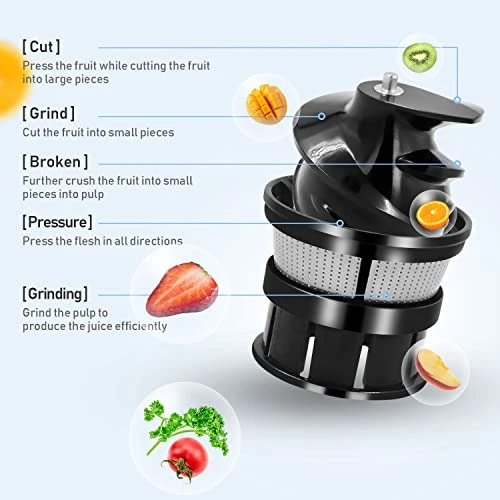 Slow Masticating Mini Juicer Extractor Easy To Clean, Cold Press Juicer Machine With Quiet Motor For High Nutrient Fruit Juice (Brush Included) 6 Slow Masticating Mini Juicer Extractor Easy To Clean, Cold Press Juicer Machine With Quiet Motor For High Nutrient Fruit Juice (Brush Included) - Image 4