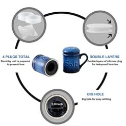 Ceramic Cute Salt And Pepper Shakers Set: 2.6 Inch Salt And Pepper Set/Sugar Salt Shaker With Handle For Counter -Resist Rusting Seasoning Shaker -Elegant Black & Blue (Set Of 2) 14 Ceramic Cute Salt And Pepper Shakers Set: 2.6 Inch Salt And Pepper Set/Sugar Salt Shaker With Handle For Counter -Resist Rusting Seasoning Shaker -Elegant Black & Blue (Set Of 2) -KitchenAid Shop 41UhTpyfJ3L