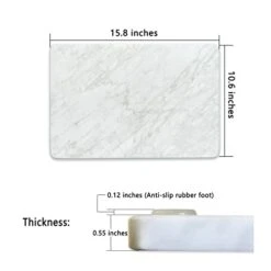 Carrara White 16” X 10” Marble Board With Non-Slip Rubber Feet - Dough Pastry And Cutting Board -KitchenAid Shop 41Uj6M2MphL