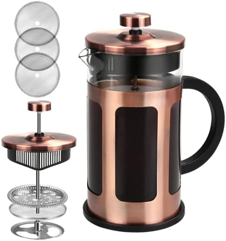 French Press Coffee Maker 12 Ounce Stainless Steel With Borosilicate Glass Heat Resistant 4 Level Filtration System For Brew Coffee & Tea Dishwasher Safe 350ml (12oz, Stainless Black) 14 French Press Coffee Maker 12 Ounce Stainless Steel With Borosilicate Glass Heat Resistant 4 Level Filtration System For Brew Coffee & Tea Dishwasher Safe 350ml (12oz, Stainless Black) - Image 12