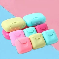 Soap Holder Buckle Portable Soap Box Multiple Candy Colors Portable Travel Soap Dish Box Case Holder Container Prevent Soap From Falling (Color : B, Size : Large) -KitchenAid Shop 41UsTu3jEMS 1