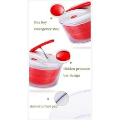 HEIMP Dryer Manual Salad Spinner, Home Salad Mixer, Vegetable Fruit And Lettuce Spinner Drain Quickly With Bowl, Colander & Built-in Draining System Kitchen Slicer 8 HEIMP Dryer Manual Salad Spinner, Home Salad Mixer, Vegetable Fruit And Lettuce Spinner Drain Quickly With Bowl, Colander & Built-in Draining System Kitchen Slicer -KitchenAid Shop 41UuG1ViuxL