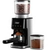 Conical Burr Coffee Grinder For Espresso With Precision Electronic Timer, Touchscreen Electric Adjustable Coffee Bean Grinderwith 51 Precise Settings, Brushed Stainless Steel