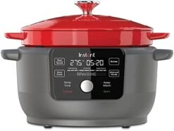 , 6-Quart 1500W Electric Round Dutch Oven, 5-in-1: Braise, Slow Cook, Sear/Sauté, Cooking Pan, Food Warmer, Enameled Cast Iron, Free App With 50 Recipes, Perfect Wedding Gift, Green 19 , 6-Quart 1500W Electric Round Dutch Oven, 5-in-1: Braise, Slow Cook, Sear/Sauté, Cooking Pan, Food Warmer, Enameled Cast Iron, Free App With 50 Recipes, Perfect Wedding Gift, Green -KitchenAid Shop 41V25KTanuL. AC