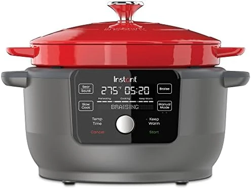 , 6-Quart 1500W Electric Round Dutch Oven, 5-in-1: Braise, Slow Cook, Sear/Sauté, Cooking Pan, Food Warmer, Enameled Cast Iron, Free App With 50 Recipes, Perfect Wedding Gift, Green 11 , 6-Quart 1500W Electric Round Dutch Oven, 5-in-1: Braise, Slow Cook, Sear/Sauté, Cooking Pan, Food Warmer, Enameled Cast Iron, Free App With 50 Recipes, Perfect Wedding Gift, Green - Image 9