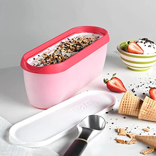 Ice Cream Containers For Homemade Ice Cream, Reusable Storage Freezer Ice Cream Container With Lids,2 Pack, BPA FREE, Dishwasher Safe Tub. Double Insulated, 1.5 Quart, Red And Burgundy , Non Slip Base, Stackable On Freezer Shelves. 4 Ice Cream Containers For Homemade Ice Cream, Reusable Storage Freezer Ice Cream Container With Lids,2 Pack, BPA FREE, Dishwasher Safe Tub. Double Insulated, 1.5 Quart, Red And Burgundy , Non Slip Base, Stackable On Freezer Shelves. - Image 2