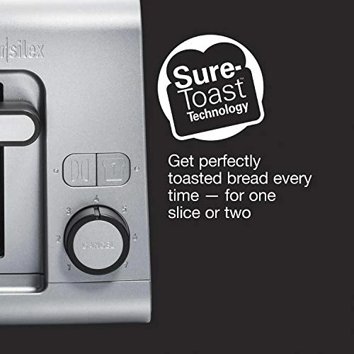 2 Slice Toaster With Extra Wide Slots, Sure-Toast Technology, Shade Selector & Bagel Setting, Black And Silver (22302) 4 2 Slice Toaster With Extra Wide Slots, Sure-Toast Technology, Shade Selector & Bagel Setting, Black And Silver (22302) - Image 2