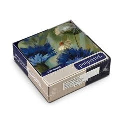 Fleur Des Champs Collection Coasters | Set Of 6 | Cork Backed Board | Heat And Stain Resistant | Drinks Coaster For Tabletop Protection | Measures 4” X 4” -KitchenAid Shop 41VAz8w6P2S