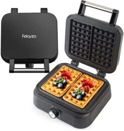 Aluminum Waffle Maker, 1500W Belgian Waffle Maker With Adjustable Temperature Control, Non-Stick Mini Waffle Easy Clean Up Waflera Electrica With Cool Touch Handle(Black) 12 Aluminum Waffle Maker, 1500W Belgian Waffle Maker With Adjustable Temperature Control, Non-Stick Mini Waffle Easy Clean Up Waflera Electrica With Cool Touch Handle(Black) -KitchenAid Shop 41VMGZijUjL. AC