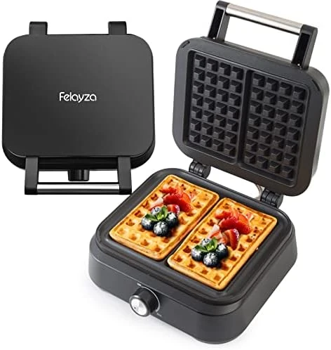 Aluminum Waffle Maker, 1500W Belgian Waffle Maker With Adjustable Temperature Control, Non-Stick Mini Waffle Easy Clean Up Waflera Electrica With Cool Touch Handle(Black) 7 Aluminum Waffle Maker, 1500W Belgian Waffle Maker With Adjustable Temperature Control, Non-Stick Mini Waffle Easy Clean Up Waflera Electrica With Cool Touch Handle(Black) - Image 5